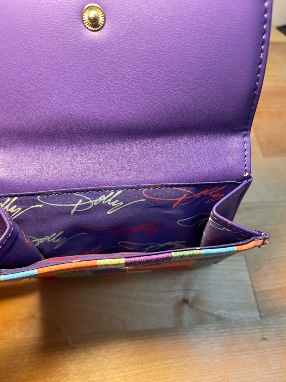 Dolly Parton Coat of Many Colors Loungefly Mini Backpack with Matching Wallet - Picture 8 of 16